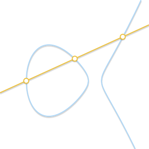 Three aligned points